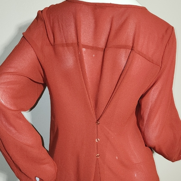 Mine Rust Button-Front Blouse - Picture 6 of 6